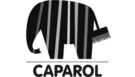 Das Caparol-Logo: Ein Elefant mit Streifen, darunter der Name - oft gesehen auf Farbimern oder bei Malerarbeiten.