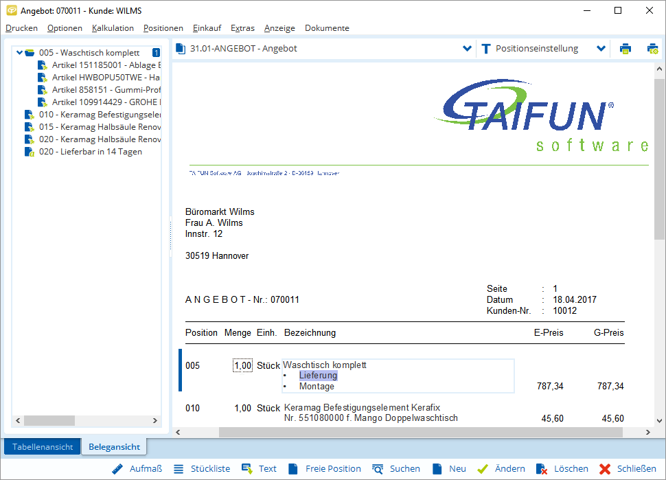 Neue Belegansicht mit WYSIWYG-Editor Neue Belegansicht mit WYSIWYG-Editor
