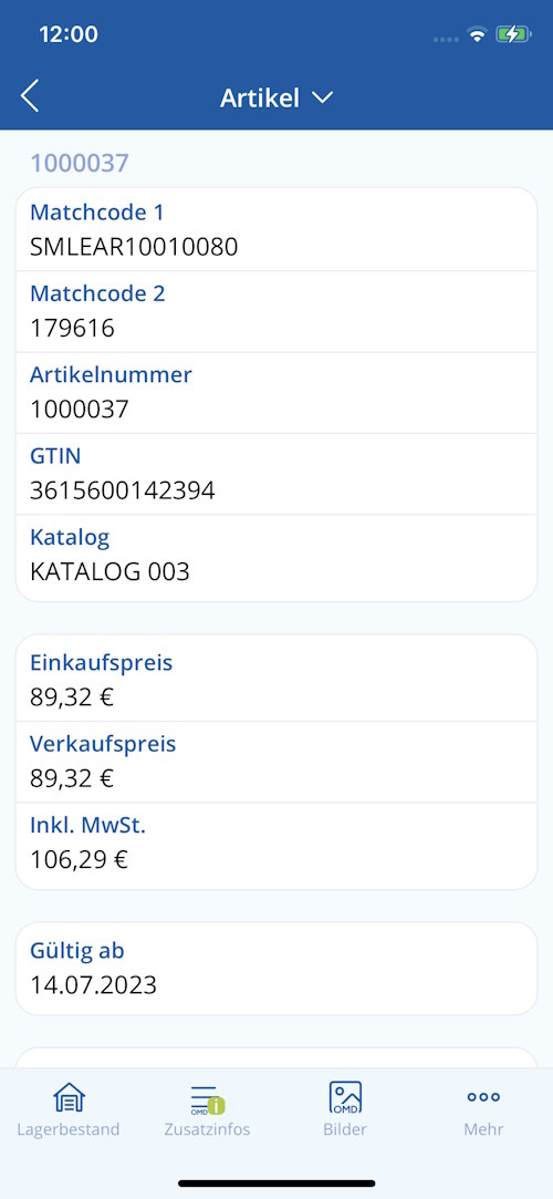 TAIFUN iOS App: Artikel