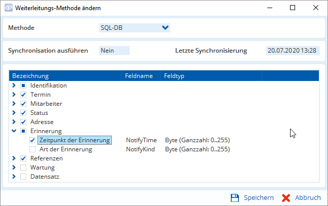 Screenshot Weiterleitungs-Methode TAIFUN Screenshot Weiterleitungs-Methode TAIFUN
